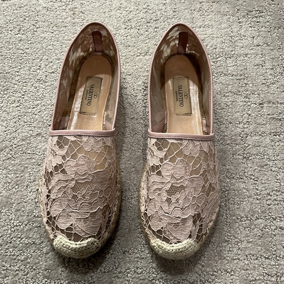 Valentino Lace Espadrilles Blush Pink - Picture 2 of 11